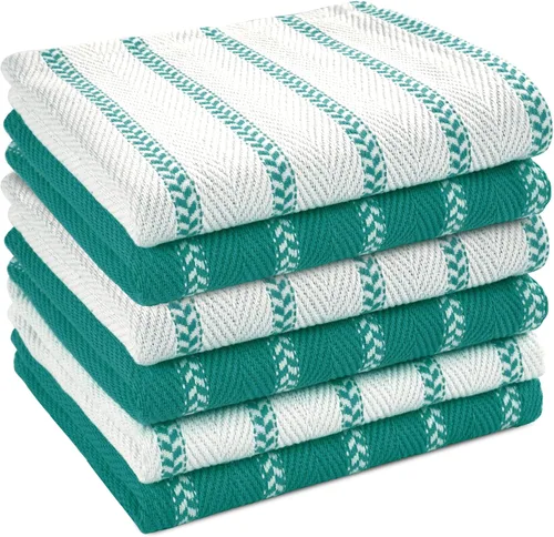 Miniatura 10 de LANE LINEN Juego de 6 paños de cocina de algodón para secar platos, 18 x 28 pulgadas, absorbentes, de secado rápido, color beige 07: Amarillo