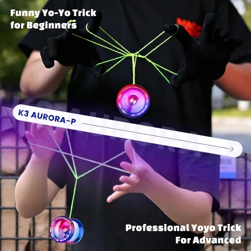 Miniatura 4 de MAGICYOYO Crystal Yoyo K3 Aurora-p, yoyó sensible para niños de 8 a 12 años, truco de giro de dedo profesional para avanzados, con rodamiento que