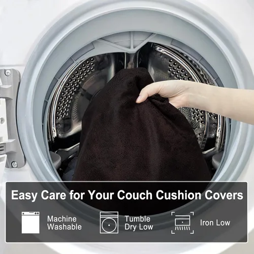 Miniatura 9 de ANARACHON Fundas de cojín de sofá con aspecto de cuero, juego de fundas de asiento de sofá, protector de muebles para sillón seccional, sofá biplaza