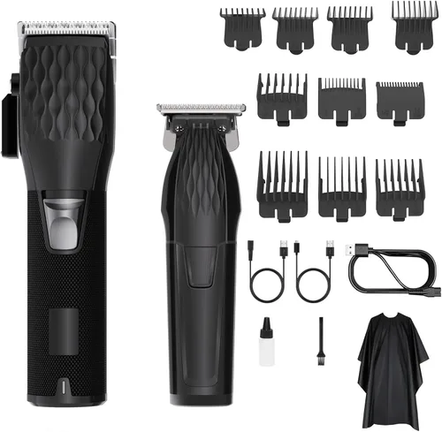 Juego de cortapelos inalámbrico profesional para hombres y recortadoras, 240 minutos de funcionamiento con pantalla LED, kit de corte de pelo