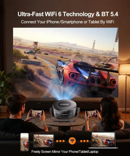 Miniatura 5 de Magcubic Proyector inteligente con WiFi 6 y Bluetooth 5.4, mini proyector portátil 4K y 8K, aplicaciones integradas, Keystone automático, proyector