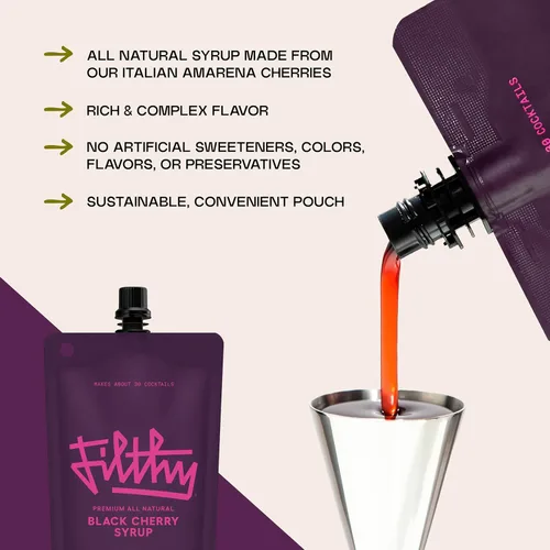 Miniatura 4 de Kit de Cóctel de Whisky de Cereza Negra Filthy, Kit de Cóctel Premium para Cócteles al Estilo Antiguo y Cócteles Manhattan en Casa, Incluye Sirope