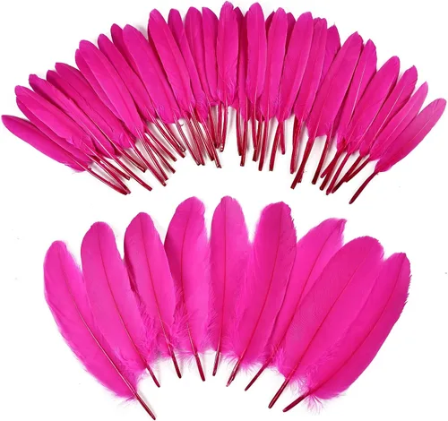 Miniatura 15 de iHUFeather 270 plumas de ganso azul aguamarina para manualidades, 2 estilos de 4 a 7 pulgadas, plumas naturales a granel para bricolaje, cosplay