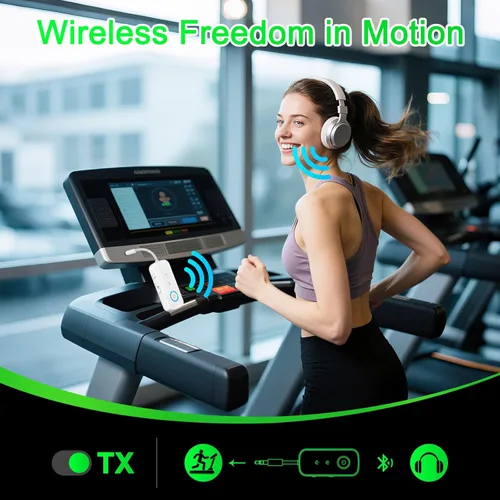 Miniatura 5 de Transmisor Receptor Bluetooth 5.4 Premium Pro, Adaptador de Audio para Avión, Transmisor Inalámbrico para TV/Vuelo de Viaje, Aerolínea, Gimnasio.