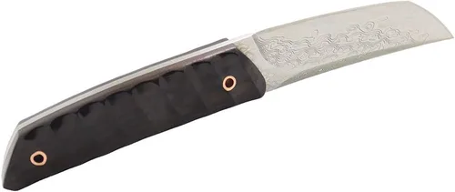 Miniatura 3 de MASALONG VG10 Damasco Short tanto cuchillo kni198 Hoja fija de espiga completa (mango negro)
