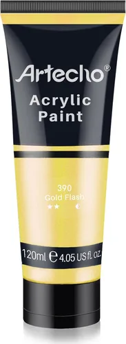 Miniatura 29 de Artecho - Pintura acrílica blanco titanio (120 ml / 4.05 oz), tubos de pintura para manualidades artísticas sobre lienzo, piedra, roca, madera