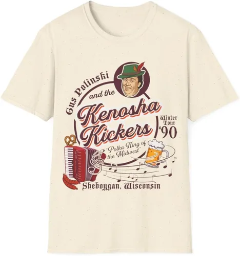 Camiseta unisex Vintage Band Tour, Home Alone Gus Polinski Kenosha Kickers, regalo para fanáticos de la película de los años 90, camisa retro de