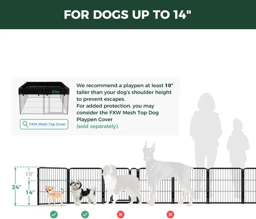 Miniatura 8 de FXW Homeplus Unleashed Corralito para Perros de Interior - Juego Sin Estrés y Seguro, Resistente de 24 Pulgadas 4 Paneles Corral para Cachorros