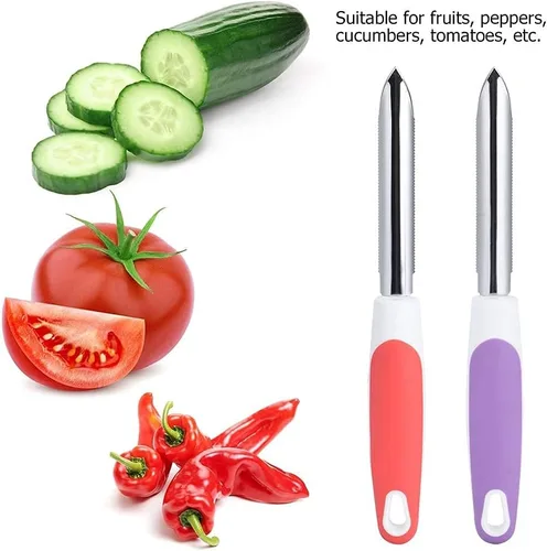 Miniatura 9 de Fruta Pimienta Corer Suministros de Cocina de Acero Inoxidable Removedor de Núcleo 2 Piezas Naranja + 25x3cm / 9.8x1.2in