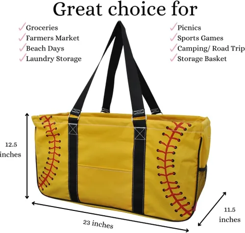 Miniatura 214 de NGIL Bolsa de comestibles reutilizable extra grande plegable de gran tamaño para comestibles, almacenamiento, picnic, playa, Bronco-negro occidental