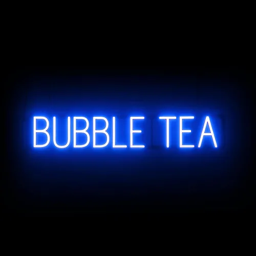 Miniatura 14 de SpellBrite Letrero BOBA para cafeterías y tiendas de té Boba Señales relacionadas con Boba, con aspecto de neón, luz LED azul 17.2 x 6.3 pulgadas