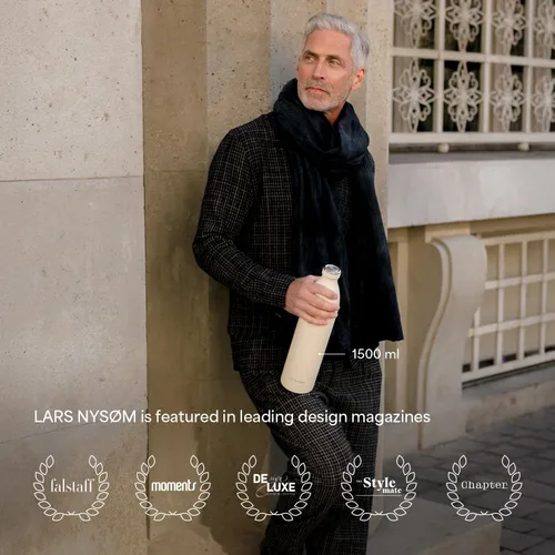 Miniatura 5 de LARS NYSØM Botella de agua XL de acero inoxidable aislada 12oz 17oz 25oz 34oz 51oz Botella térmica aislada para bebidas calientes y frías Azul