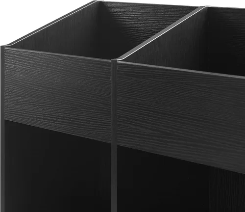 Miniatura 11 de Crosley Furniture Enzo - Moderno soporte de almacenamiento de discos de vinilo, estantes abatibles orientados hacia adelante para discos, color negro