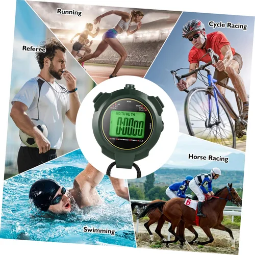 Miniatura 9 de Alasum Cronómetro deportivo digital portátil con fecha multifunción para entrenamiento de fitness y uso de gimnasio y fácil operación