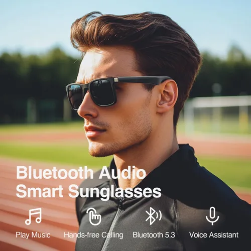 Miniatura 3 de Lentes de sol inteligentes con audio Bluetooth, lentes de luz azul para mujeres y hombres, música de oído abierto, lente polarizada UV400, sin fugas