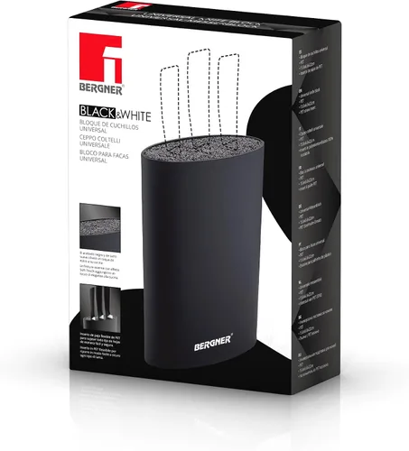 Miniatura 3 de San Ignacio Bergner - Bloque universal para cuchillos, negro, tereftalato de polietileno, estilo moderno