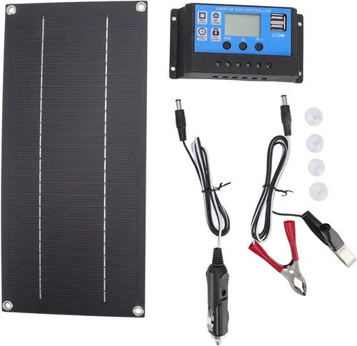 Miniatura 9 de Cargador de batería solar de 12 voltios impermeable, cargador de batería solar marino, mantenimiento de batería solar de 600 W, 18 V, kit de panel