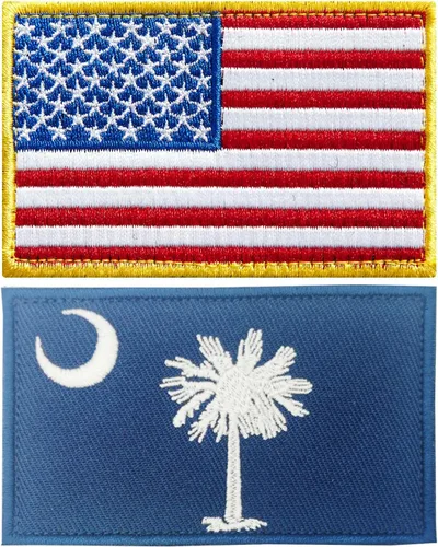 Miniatura 30 de stidsds Paquete de 2 parches de bandera estadounidense de Chicago de Estados Unidos, parches bordados, banderas de Estados Unidos, parche táctico