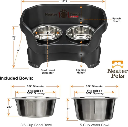 Miniatura 7 de Neater Pet Brands Neater Feeder Deluxe - Cuencos para perros a prueba de desastres elevados para perros medianos 19-40 lbs, fabricados en EE. UU.