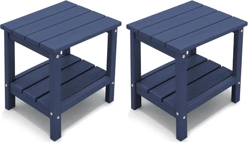Miniatura 36 de KINGYES Mesa auxiliar doble, mesa auxiliar Adirondack- Aruba