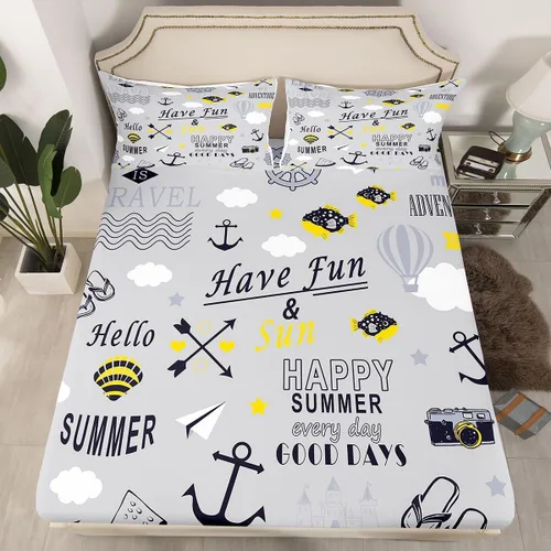Miniatura 44 de Lake House - Sábana bajera ajustable tamaño individual, sábanas de anclaje náutico para niños, adolescentes, adultos, dormitorio, juego de ropa