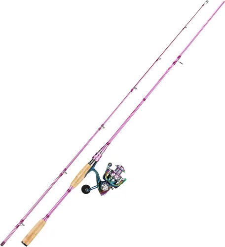 Miniatura 2 de Sougayilang Spinning Rod Reel Combos,Colorful Two Pieces Spinning Pole with Smooth Strong Reel Available for Freshwater Bass Walleye Trout Fishing