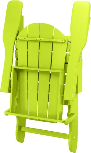 Miniatura 8 de HDPE Laguna Silla Adirondack plegable para exteriores, color lima
