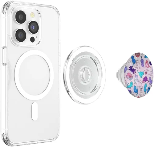 Miniatura 3 de Space Cats - Patrón PopSockets PopSockets PopGrip: agarre intercambiable para teléfonos y tabletas, PopSockets MagSafe PopGrip para iPhone