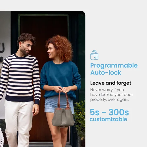Miniatura 6 de Lockly PIN Genie Pro Zeno Series Smart Lock, cerradura de puerta de entrada sin llave con llave Apple Home, cerradura de cerrojo de teclado Wi-Fi