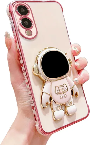 Miniatura 55 de phylla Funda de teléfono para Samsung Galaxy S22 Ultra de 6.8 pulgadas, funda de teléfono con soporte de astronauta chapado de lujo con bonito