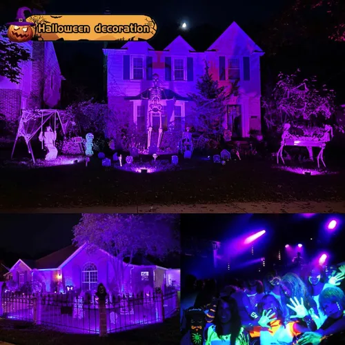Miniatura 5 de MELPO Luz negra de 80 W para exteriores para fiesta brillante, decoración de Halloween, pintura corporal, póster fluorescente, iluminación