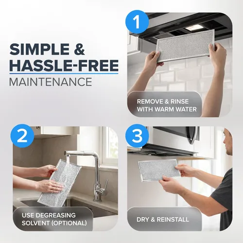 Miniatura 6 de Filtro de grasa para microondas compatible con microondas Whirlpool y GE, paquete de 2 unidades de aproximadamente 13 x 6 pulgadas