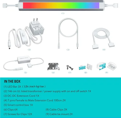 Miniatura 9 de LAMPAOUS Luces LED para debajo de la encimera para cocina, tiras de iluminación inteligentes para gabinetes, enchufables, compatibles con Alexa