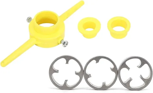 Miniatura 6 de Excelente acabado para herramienta de roscado de PVC para roscar enhebrador de tubos hidráulicos 1/2 "3/4" 1 "Manual NPT Juego de troqueles redondos