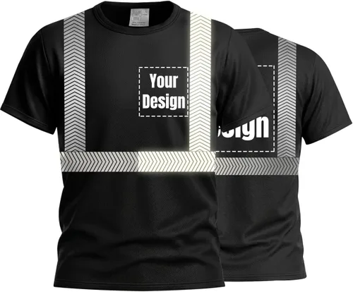 Miniatura 14 de Camiseta Hi Vis con tira reflectante de alta visibilidad, camisetas de seguridad personalizadas para tu logotipo, camisas de trabajo al aire libre