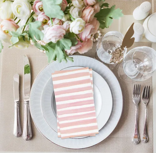 Miniatura 3 de 100 servilletas de papel desechables a rayas rosadas, servilletas de papel suaves para despedida de soltera, baby shower, cumpleaños, boda