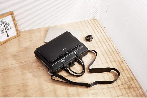 Miniatura 2 de BOSTANTEN Maletines para Hombre Bolsa de Mensajero de Cuero Genuino para Laptop de 15.6 Pulgadas, Maletín de Oficina, Trabajo, para Negocios, Viaje