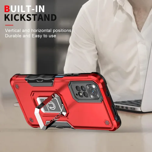 Miniatura 7 de Funda diseñada para Xiaomi Redmi Note 11 Pro con soporte giratorio, cubierta de cámara a prueba de caídas, protección de lente Shiled, funda