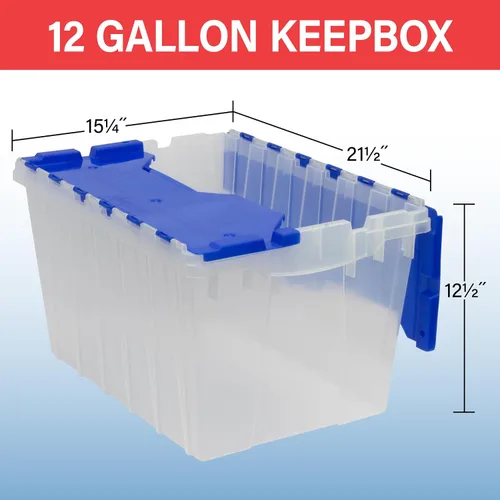Miniatura 3 de Akro-Mils KeepBox 12 Gallon Storage Container, Nesting and Stackable Plastic Storage Box with Lid Attached, Clear Tote for Garages, Closets, and