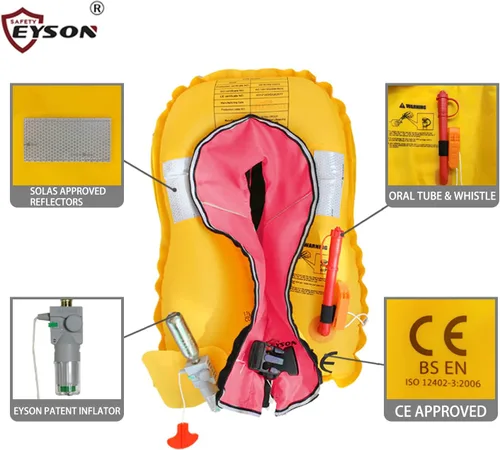 Miniatura 5 de Eyson Chaleco salvavidas inflable inflable para niño automático clásico Rosado