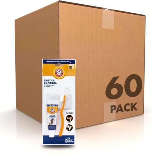 Miniatura 10 de Arm & Hammer para mascotas kit de 3 piezas para control del sarro para perros, contiene pasta, cepillo de dientes y cepillo para el dedo, reduce