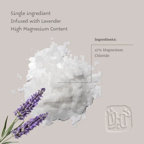 Miniatura 3 de Dead Sea Magnesium Flake Bath Soak - Escamas de cloruro de magnesio 100% puro con aceite esencial con infusión de lavanda (2.2 libras a granel)