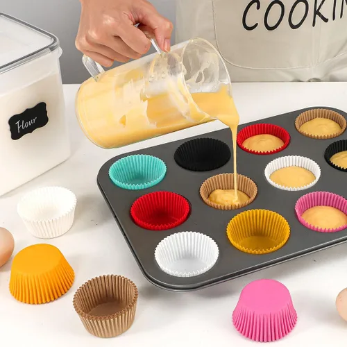 Miniatura 6 de Caperci - Forros para cupcakes color rosa estándar para hornear, 200 unidades, a prueba de grasa, para muffins, bodas, fiestas de cumpleaños