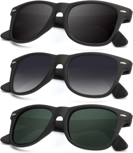 Lentes de sol polarizados para hombres y mujeres acabado mate lentes espejados de color bloqueo UV al 100 paquete de 3 unidades