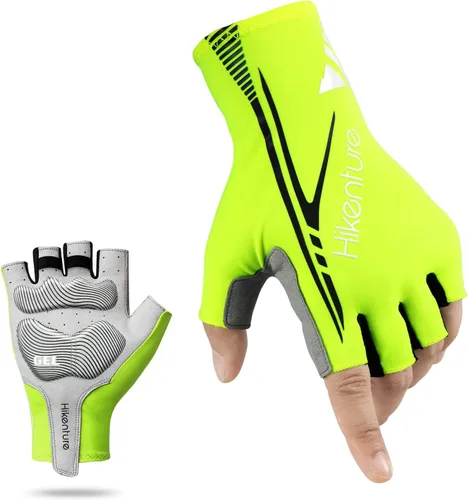 Hikenture Guantes de ciclismo para hombre, guantes de bicicleta, guantes de ciclismo acolchados de 0.197in, guantes de bicicleta de medio dedo para
