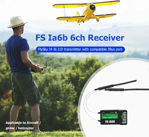 Miniatura 4 de HTLNUZD Flysky FS-iA6B con puerto iBus 2.4G 6CH PPM controlador de salida receptor para FS i4 i6S i6X i10 RC Car Drone Airplane Transmisor (2 piezas)