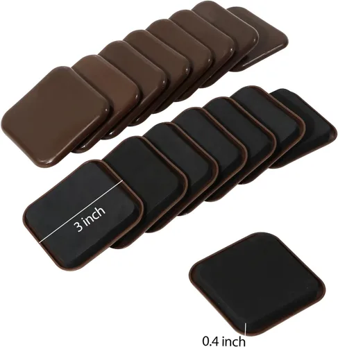 Miniatura 2 de Deslizadores cuadrados para muebles, 16 piezas de 3 pulgadas, kits de mudanza de muebles deslizantes para mover muebles pesados, deslizadores