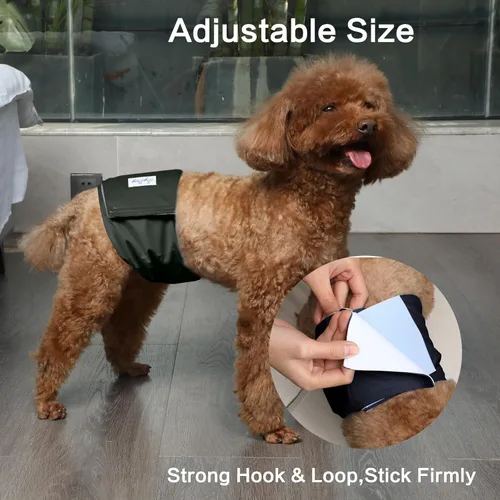 Miniatura 8 de JoyDaog Bandas Reutilizables para el Vientre para Perros Machos Pañales, Paquete de 5 Pañales Lavables Premium para Perros Machos Envolturas