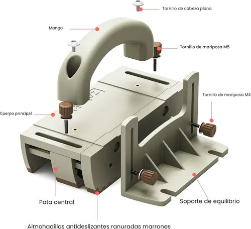 Miniatura 2 de Bloque de empuje para sierras de mesa, mesas de router, sierras de banda y ensambladoras - Cortes seguros - Fácil de ensamblar