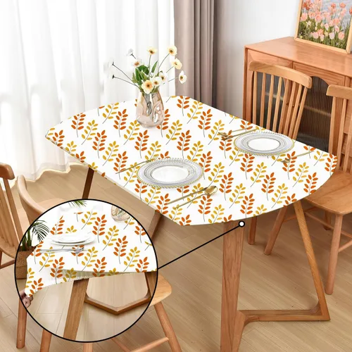 Miniatura 8 de Mantel ajustado blanco con elástico para mesas plegables de 48x48 pulgadas, manteles lavables y elásticos de elastano para mesas de cartas, manteles